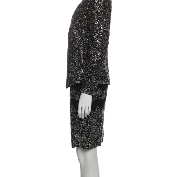 Vintage Abby Fredelle 100% Silk Beaded Skirt Suit Set — Size 6 - Picture 6 of 6